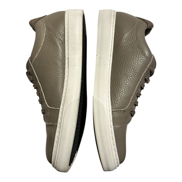 Sarah Flint Grey Grained Leather Almond Toe Perfect Sneaker Women’s  8.5 - Picture 6 of 11